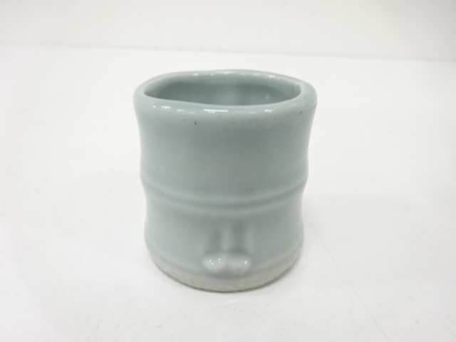 青磁　竹節　蓋置